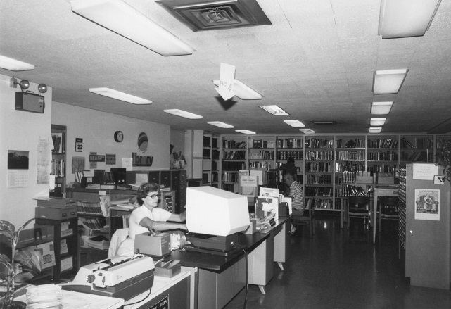 Librarian at the Reference Desk in 1984