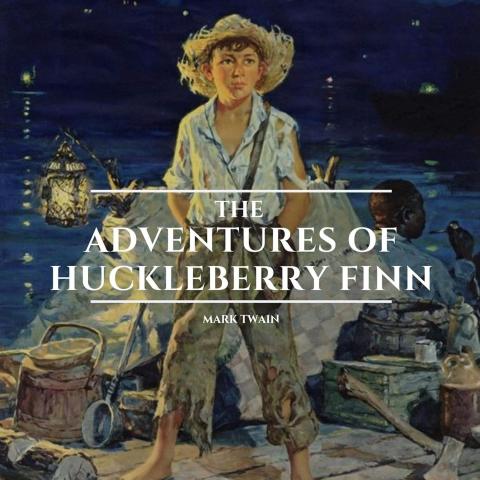 Book Cover for The adventures fo huckleberry finn by mark twain